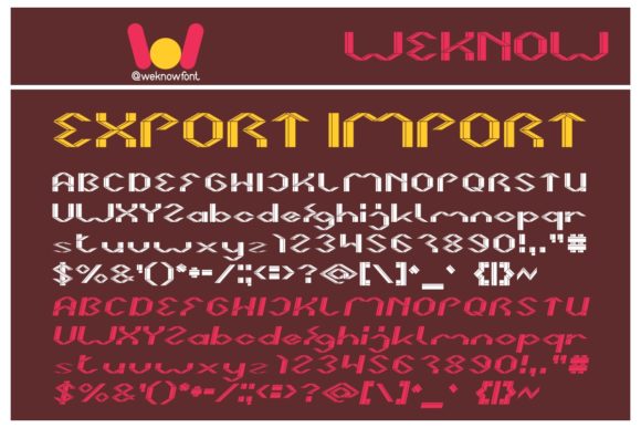 Export Import Font: A Unique Display Type for Creative Projects